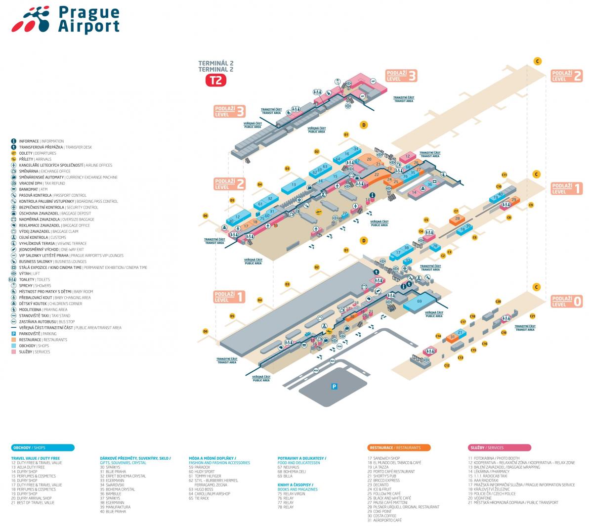 kaart van praag airport terminal 2
