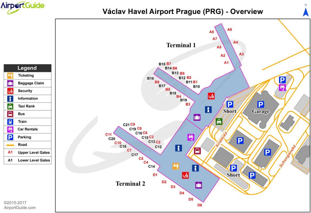 kaart van vaclav havel airport